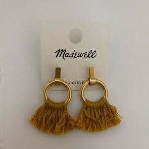 Madewell Mustard Fringe Hoop Earrings